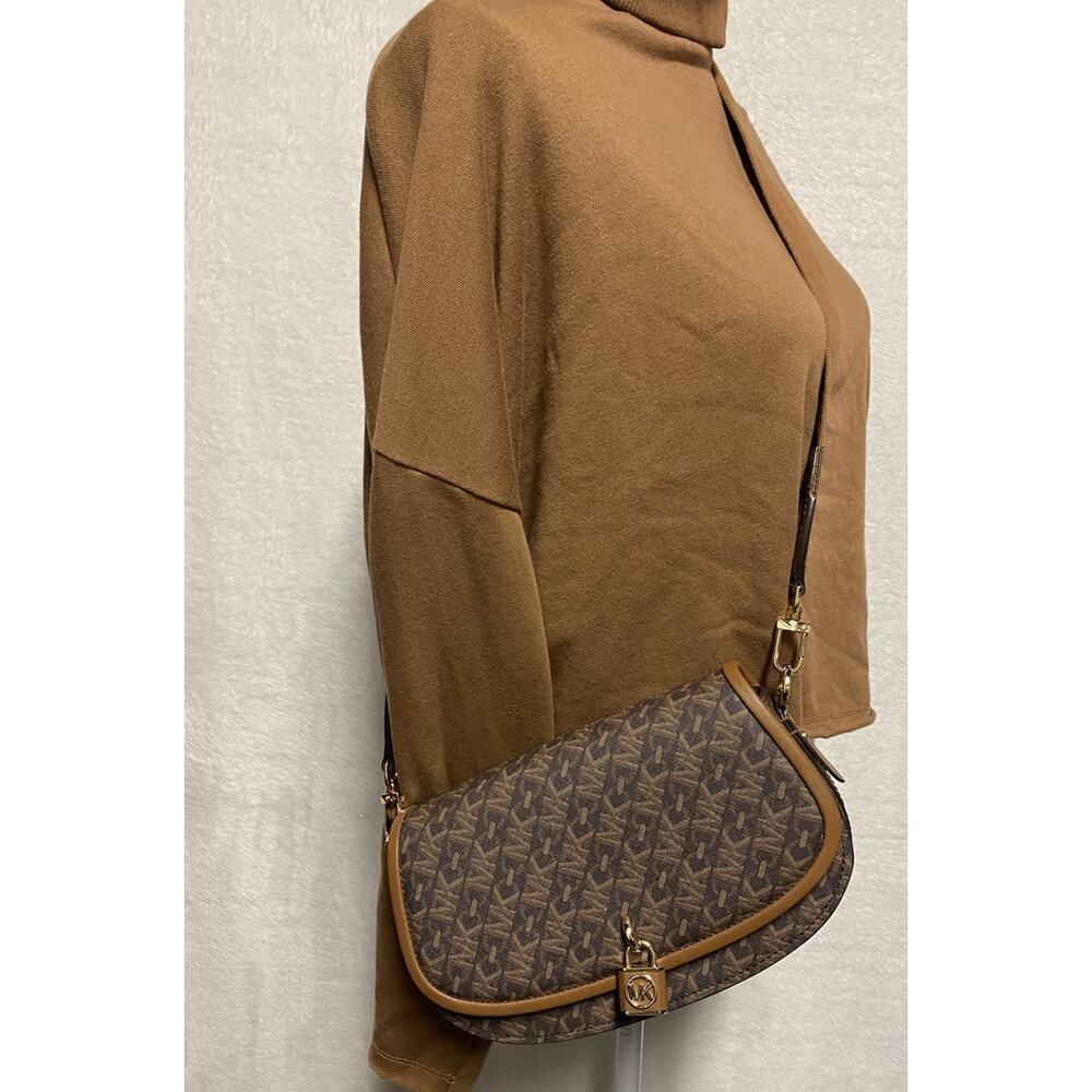 Michael Kors Mila Medium Empire Signature Logo Messenger Bag